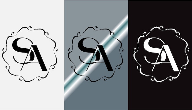 Первоначальная буква SA дизайн логотипа креативный современный символ иконка монограмма