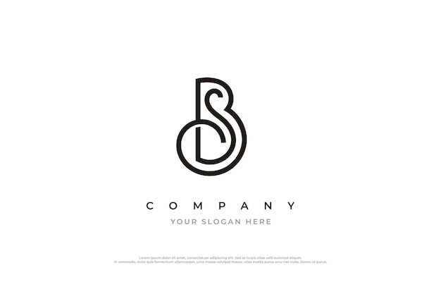 Начальная буква SB Logo или BS Monogram Design Vector