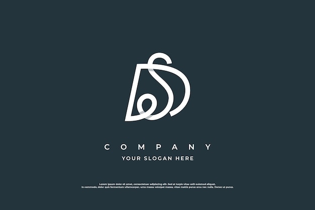 Vector initial letter sd or ds logo design vector template