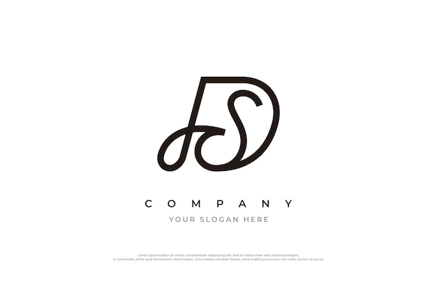 Initial letter sd or ds logo design vector