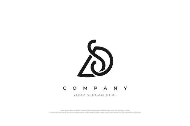 Initial Letter SD Logo or DS Monogram Logo Design Vector Template