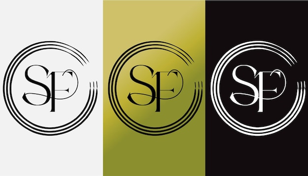 Vector initial letter sf logo design creative modern symbol icon monogram