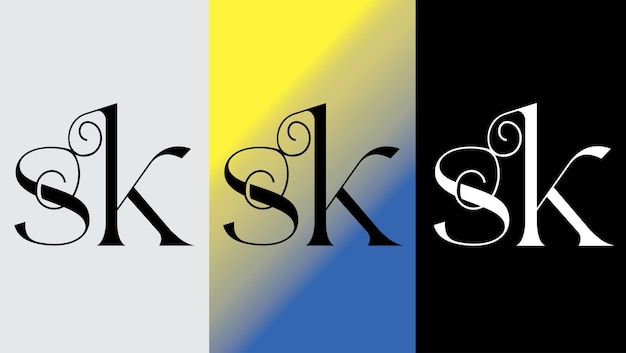 Initial letter sk logo design creative modern symbol icon monogram