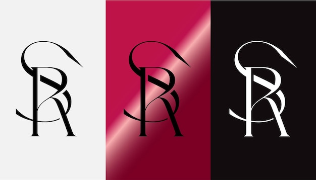 Vettore lettera iniziale sr logo design creativo moderno simbolo icona monogramma