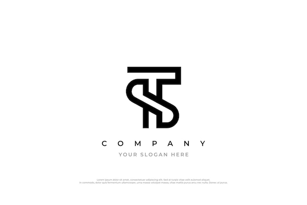 Vector initial letter st or ts logo design