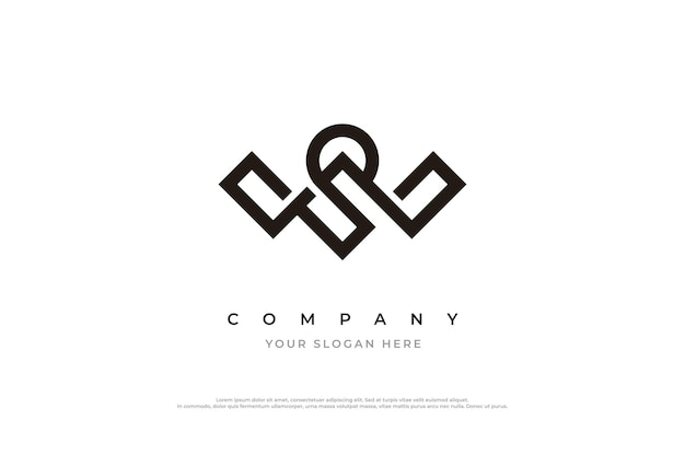 Initial Letter SW or WS Logo Design Vector Template