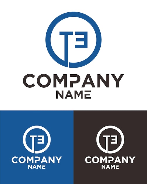 Initial Letter T E Logo Vector Design Template