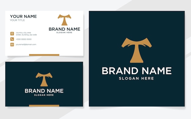 Initial letter T luxury logo for company with business card template