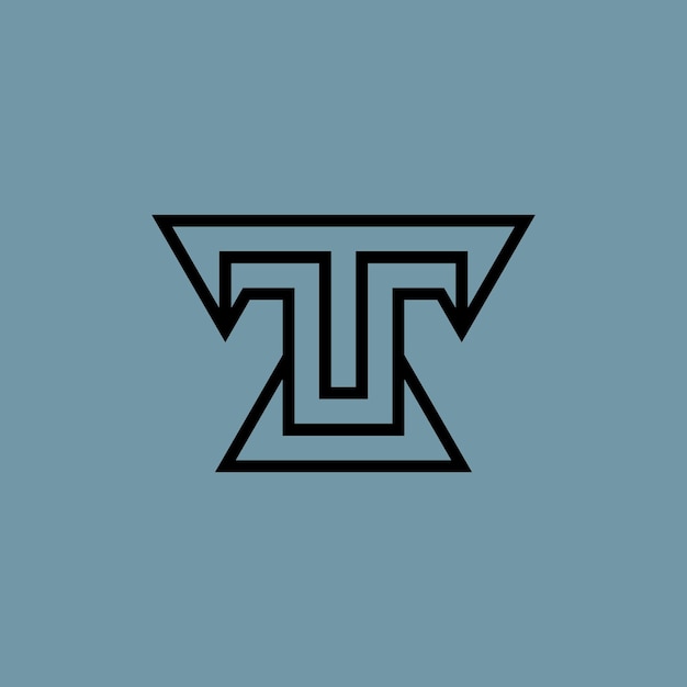 initial letter T monogram modern logo