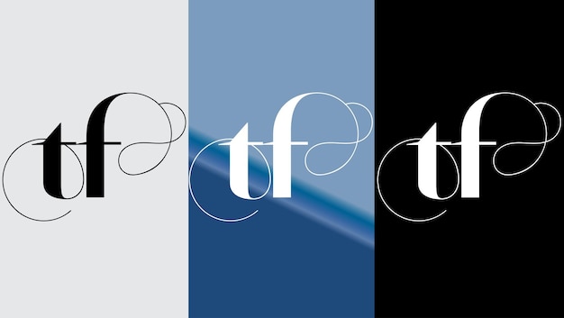 초기 문자 tf 로고 디자인 크리에이티브 모던 심볼 아이콘 모노그램