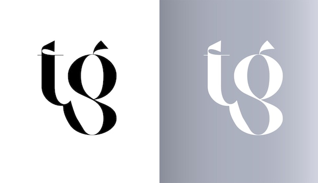 Первоначальная буква TG дизайн логотипа креативный современный символ иконка монограмма