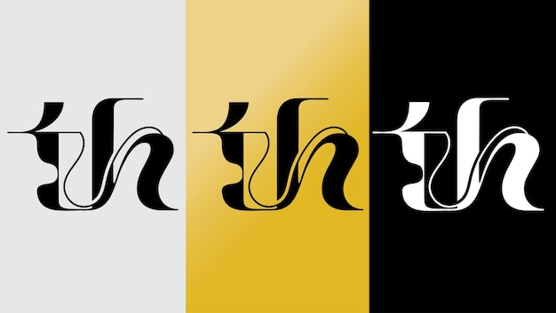 Первоначальная буква TH дизайн логотипа креативный современный символ иконка монограмма
