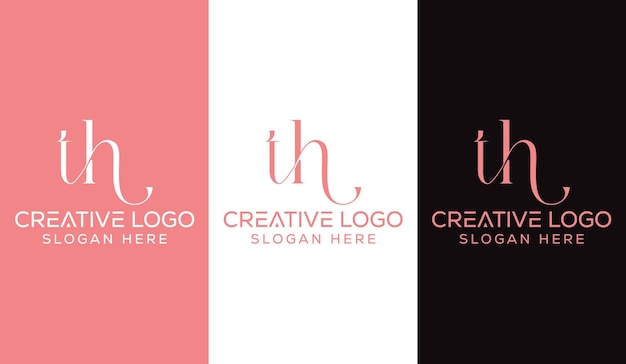 Initial Letter TH Logo Design Monogram Creative Modern Sign Symbol Icon