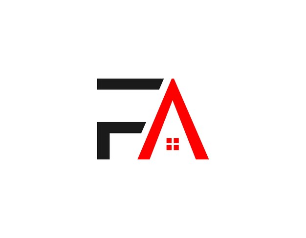 Initial letter type fa house logo design template