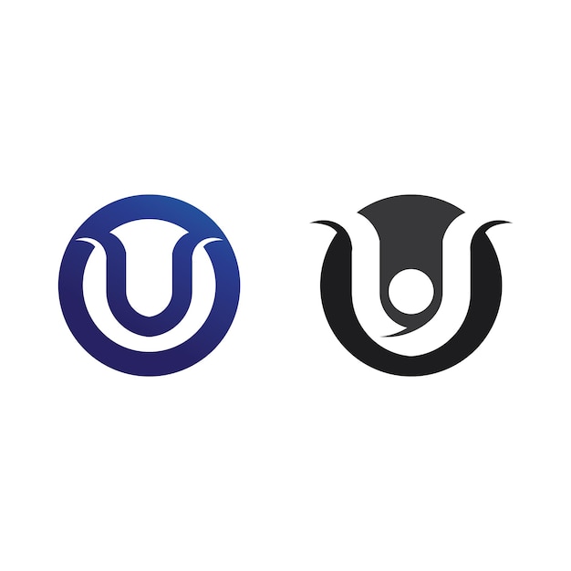 Первоначальная буква u логотип бизнес и дизайн значок вектор