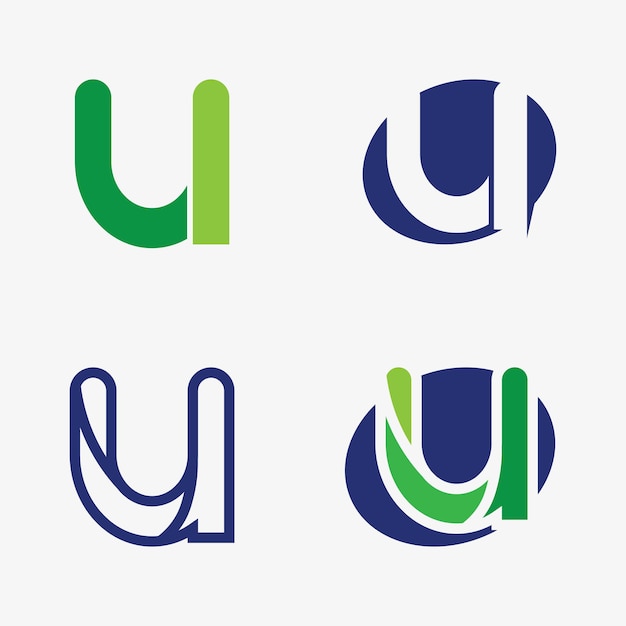 Initial letter U logo business and design icon vector