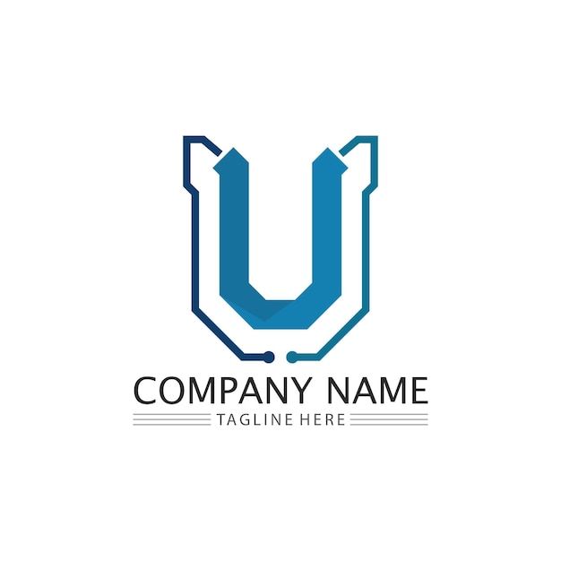 Первоначальная буква U логотип бизнес и дизайн значок вектор