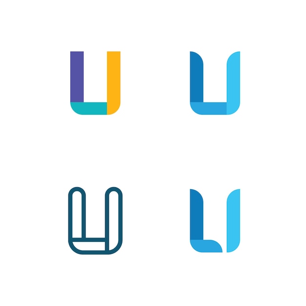 Initial letter U logo business and design icon vector