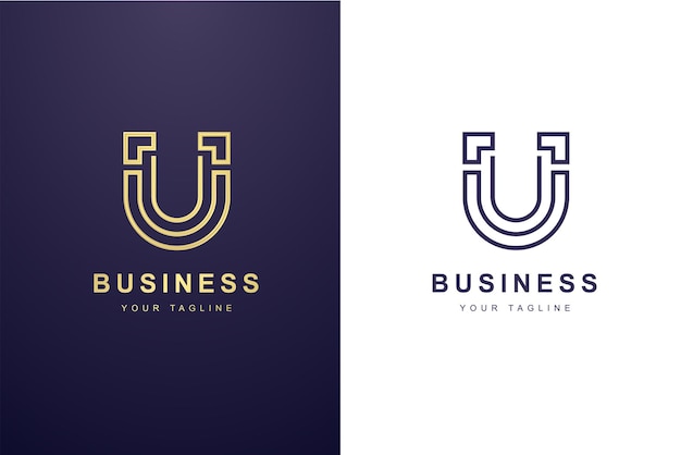 Initial letter u logo for business or media company.