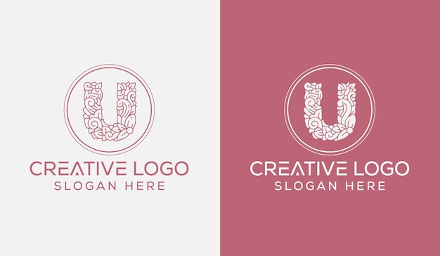 Первоначальная буква U Дизайн логотипа Монограмма Creative Modern Sign Symbol Icon