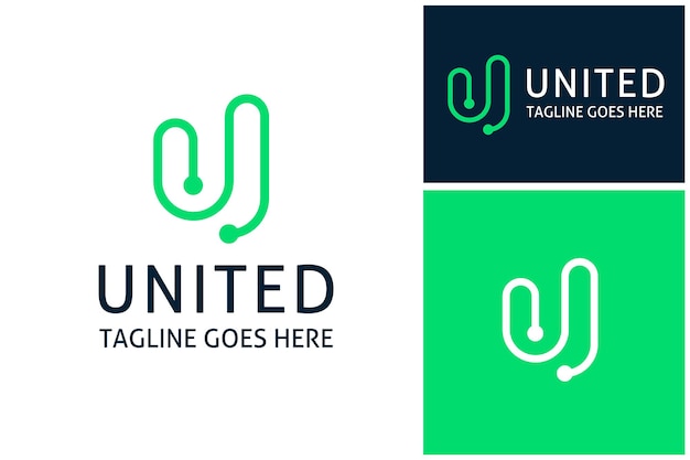 Initial Letter U with simple modern line logo design