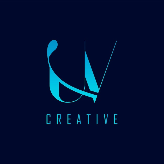 Начальная буква UV Logo UV Letter Design Vector Illustration