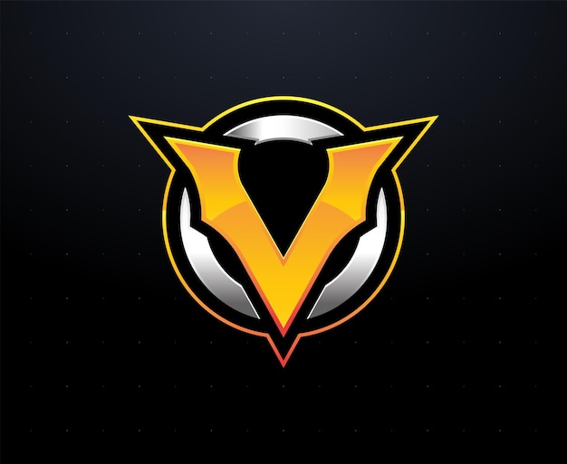 Initial letter V e-sports gaming logo