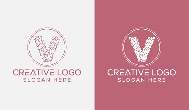 Vettore lettera iniziale v logo design monogram creative modern sign symbol icon