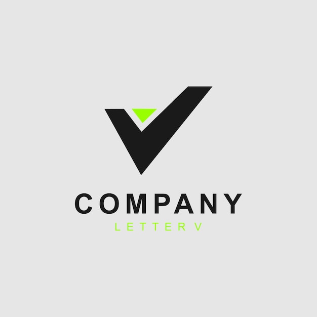 Initial letter V logo template colored black design for business