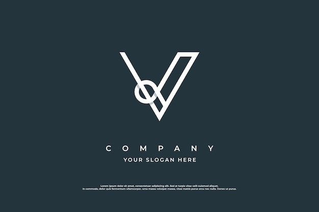 Initial Letter V Minimal Logo Design Vector