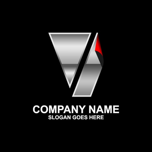 Initial letter v paper folding style logo