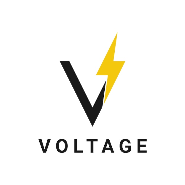 Первоначальная буква V Volt Electric Logo Design