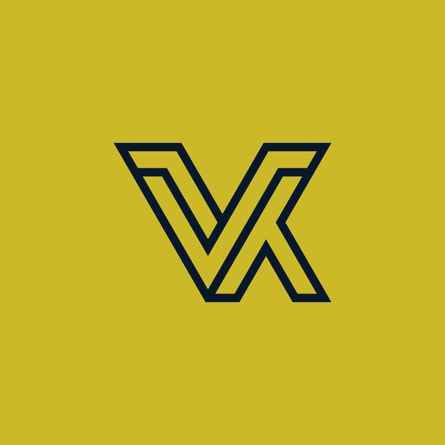 Vector initial letter vk or kv monogram logo