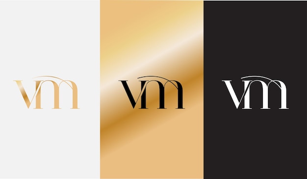 Initial letter vm logo design creative modern symbol icon monogram