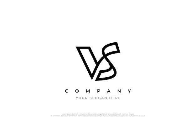 Initial Letter VS Logo or SV Logo Design