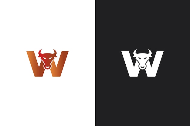 Initial letter W bull logo design Bull logo design for your company identity brand and icon