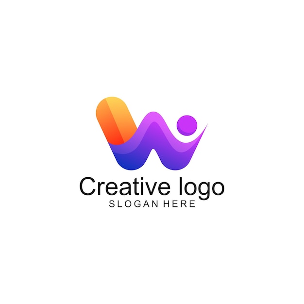 Initial letter w business logo template