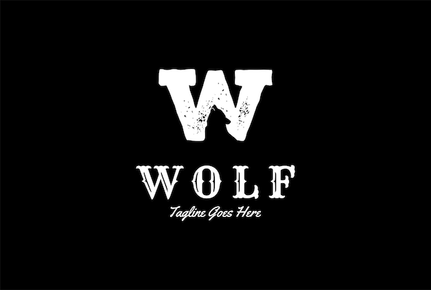 Lettera iniziale w per wolf logo design vector