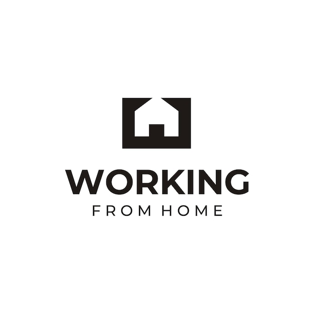 Initial Letter W Work with House Home shape logo design