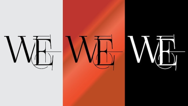 초기 문자 WE 로고 디자인 크리에이티브 모던 심볼 아이콘 모노그램