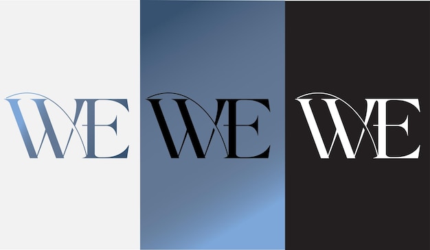 Initial letter WE logo design creative modern symbol icon monogram