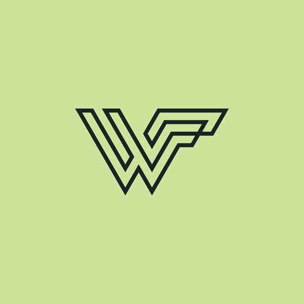 Vector initial letter wf or fw monogram logo