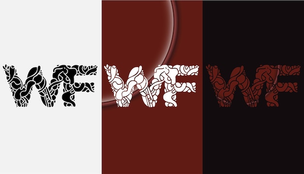 Первоначальная буква WF дизайн логотипа креативный современный символ иконка монограмма