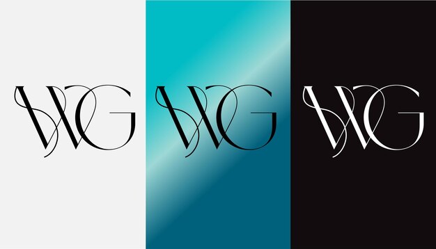Первоначальная буква WG дизайн логотипа креативный современный символ иконка монограмма