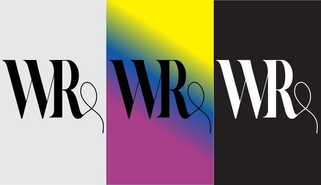 initial letter WR logo design