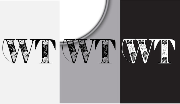 Vector initial letter wt logo design creative modern symbol icon monogram