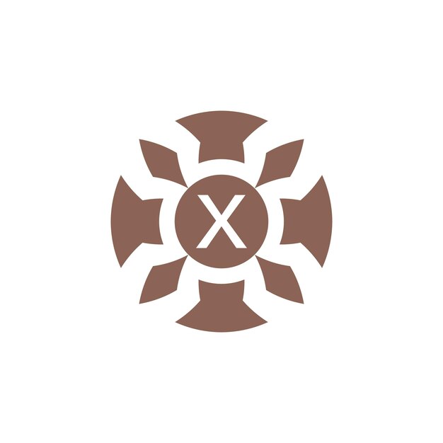 Initial letter X abstract decorative natural leaf pin emblem logo