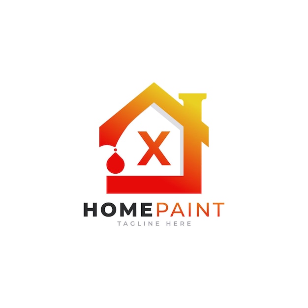 Initial Letter X Home Paint Real Estate Logo Design Inspiration