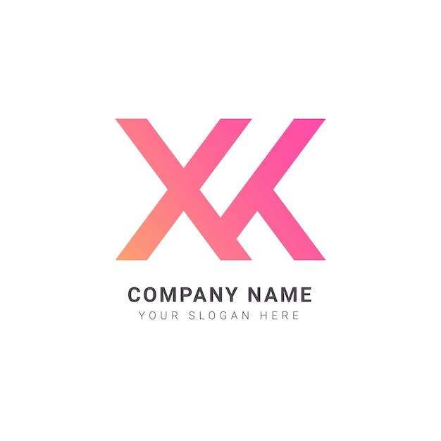 Initial letter x k logo vector design