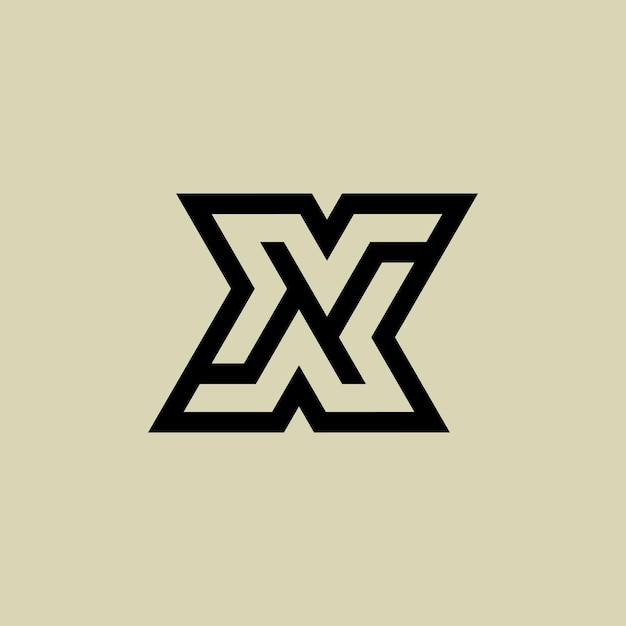 Logo monogramma lettera iniziale xn o nx